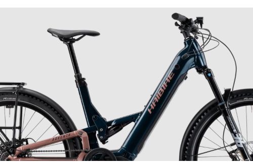 Haibike Adventr 8 5 10 rower gorski elektryczny z damska rama niska rama z silnikiem pelna amortyzacja full